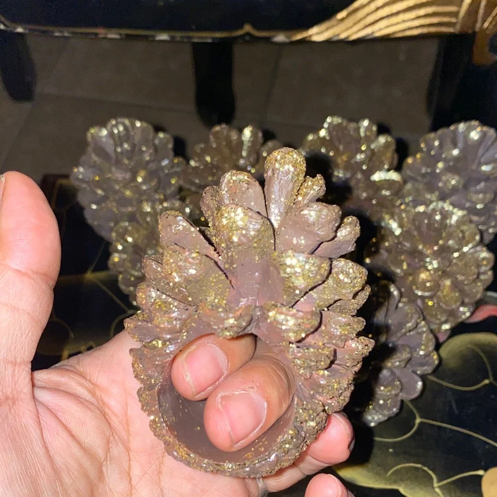 BX40 Vintage Gorgeous Set Of 10 Pinecone Napkin Rings